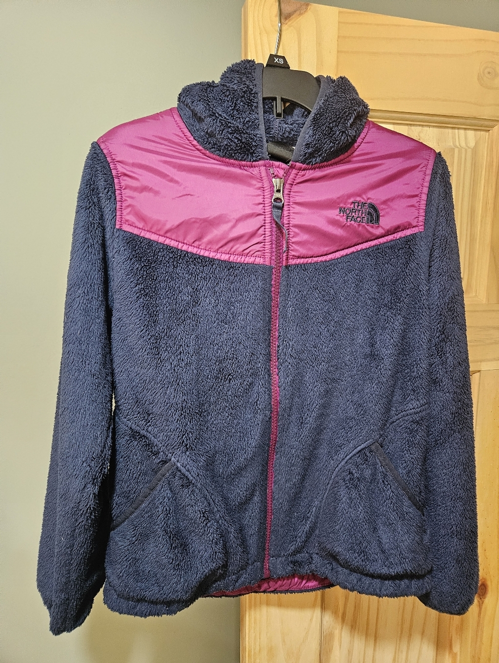 The North Face Kids' Navy & Pink Fuzzy Full-Zip Jacket